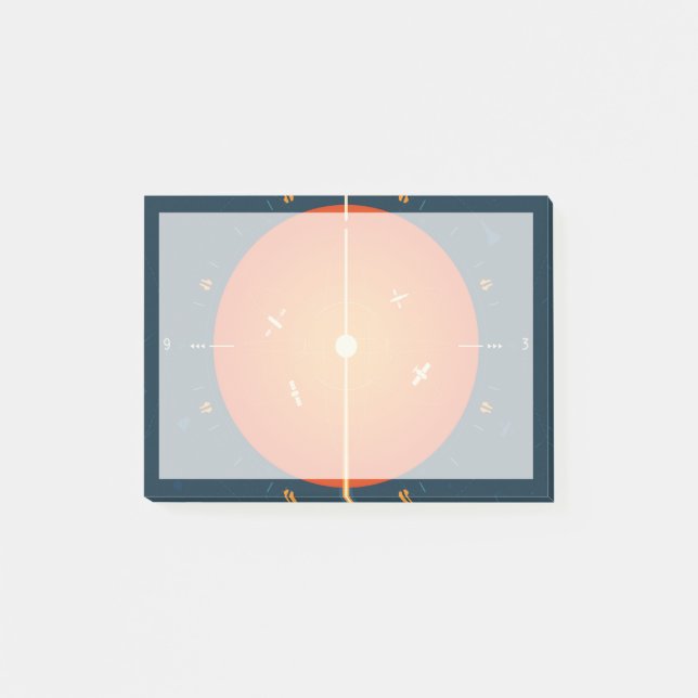 Atomklocka för djupt utrymme Poster, Orange versio Post-it Block (Framsida)