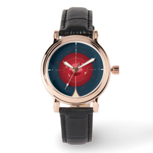 Atomklocka för djupt utrymme Poster, röd version. Armbandsur