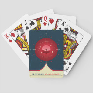 Atomklocka för djupt utrymme Poster, röd version. Casinokort