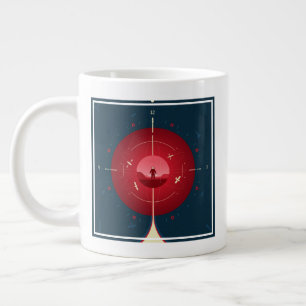 Atomklocka för djupt utrymme Poster, röd version. Jumbo Mugg