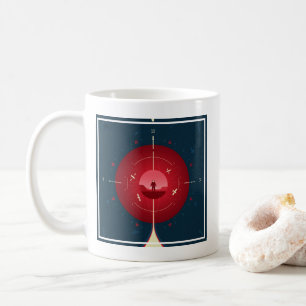 Atomklocka för djupt utrymme Poster, röd version. Kaffemugg