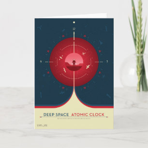 Atomklocka för djupt utrymme Poster, röd version. Kort