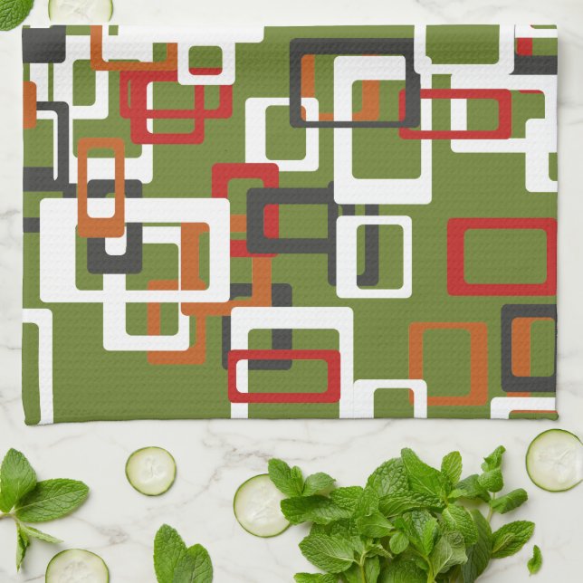 Atomkökshanddukar i mitten kökshandduk (Vikta)