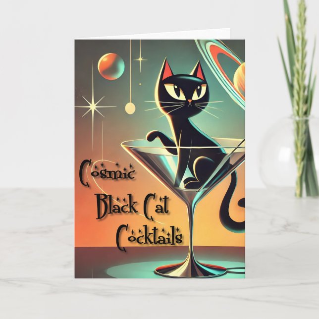 Atomkosmiskt svart kattskinka av Futuristiska Kort (Framsida)