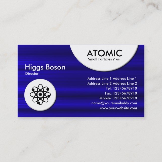 Atomkretsar - Blue Brushed Struktur Visitkort (Framsida)