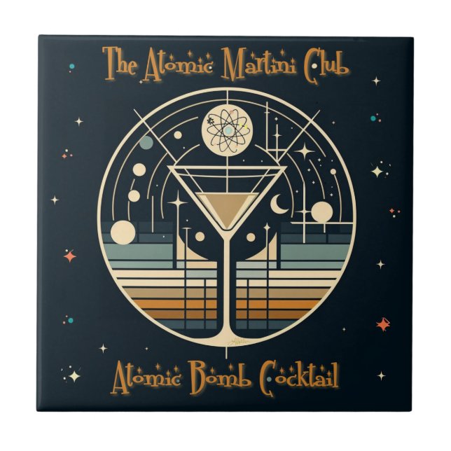 Atommartini Klubb atombomb Cocktail Kakelplatta (Framsidan)