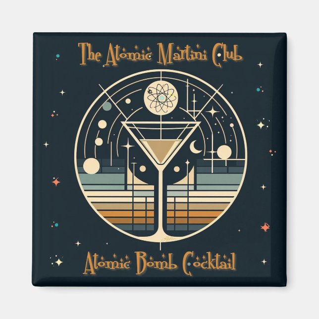 Atommartini Klubb atombomb Cocktail Magnet (Framsidan)