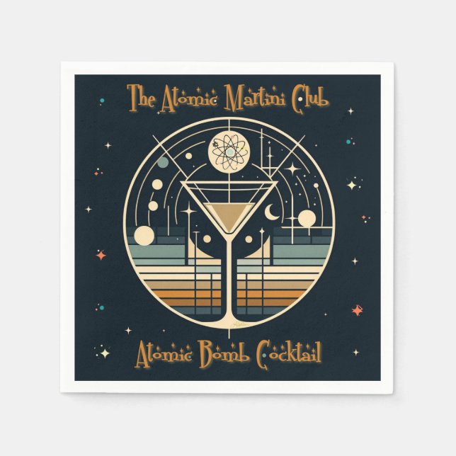 Atommartini Klubb atombomb Cocktail Pappersservett (Framsidan)