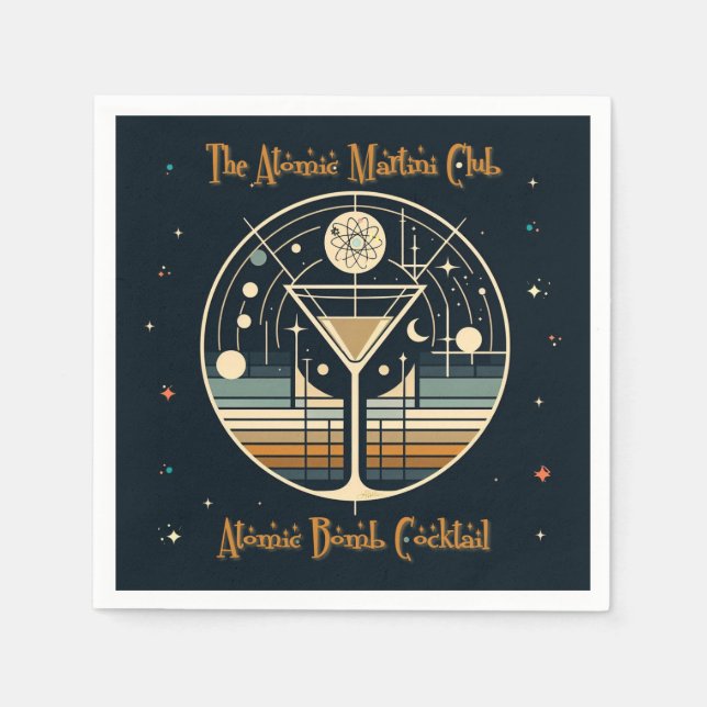 Atommartini Klubb atombomb Cocktail Pappersservett (Framsidan)