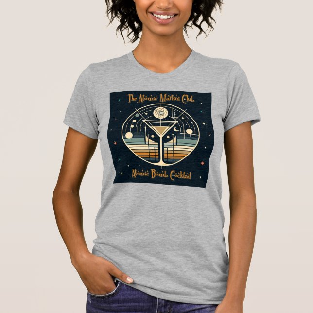 Atommartini Klubb atombomb Cocktail T Shirt (Framsida)