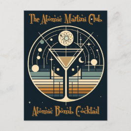 Atommartini Klubb atombomb Cocktail Vykort