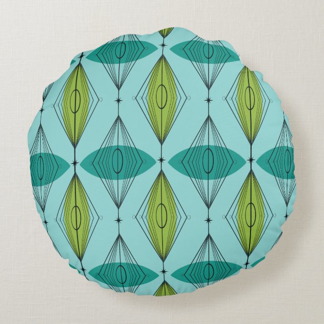 Atomogee and Starbursts Round Pillow Rund Kudde (Baksidan)