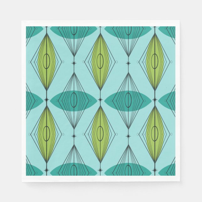 Atomogee och Starbursts Luncheon Papper Napkins Pappersservett (Framsidan)