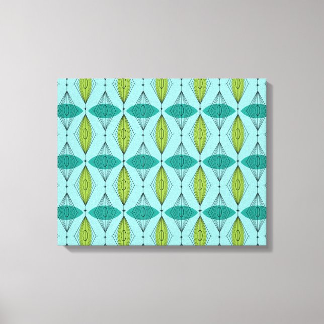 Atomogee & Starbursts Canvas Wall Art (Framsida)