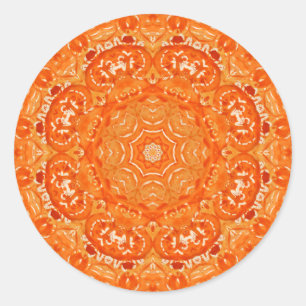 AtomOrange Watercolor Mandala Runt Klistermärke