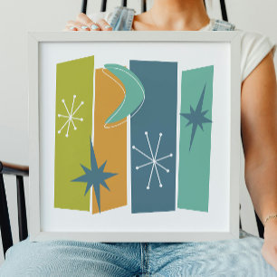 Atomrektanglar Boomerang Starburst i mitten av årh Poster