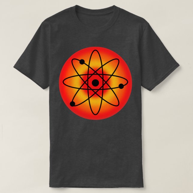 Atomröd bakgrund t shirt (Design framsida)