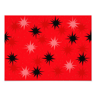 Atomröd Starbursts Photo Papper Fototryck