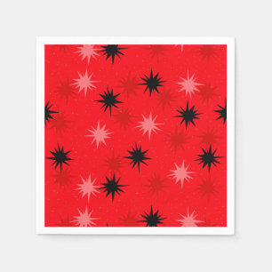 Atomröda stjärnor Pappra Cocktail Napkins Pappersservett