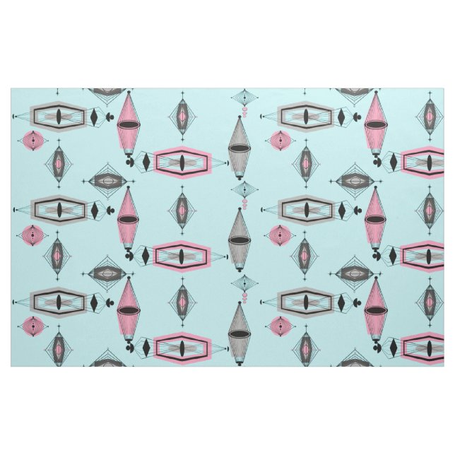 AtomRosa och Grått Mönster Fabric Tyg (Fat Quarter)