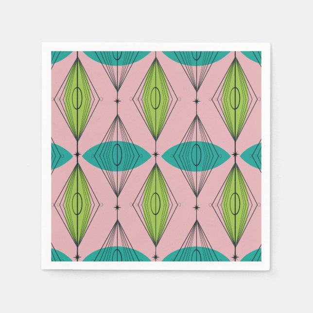 AtomRosa Ogee och Starbursts Pappra blöjor Pappersservett (Framsidan)