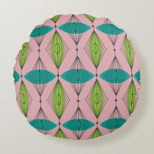AtomRosa Ogee och Starbursts Round Pillow Rund Kudde