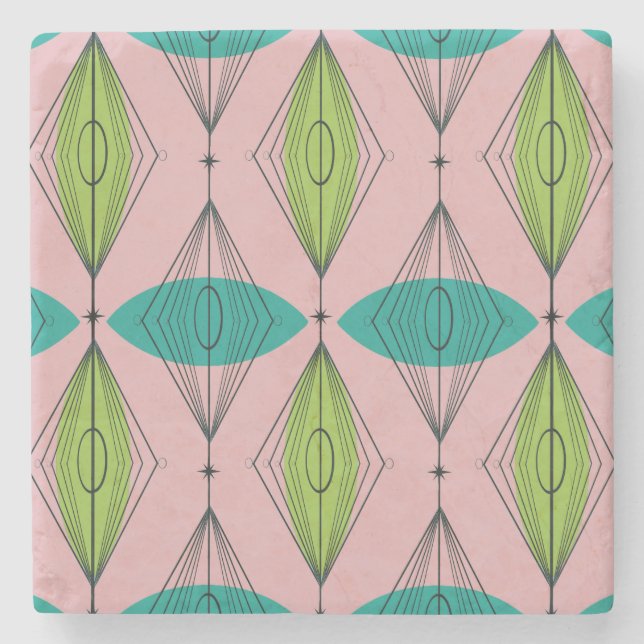 AtomRosa Ogee & Starburst Marble Stone Underlägg (Framsidan)