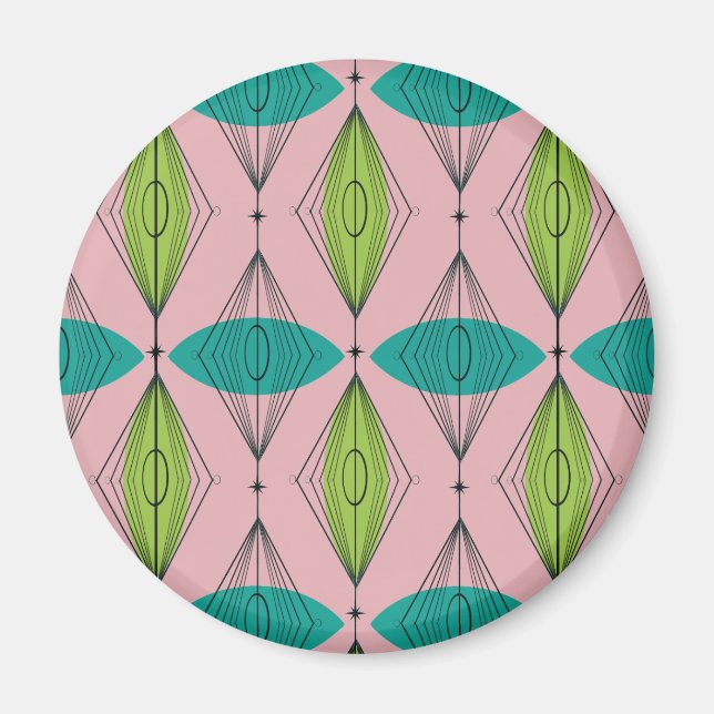 AtomRosa Ogee & Starburst Round Magnet (Framsidan)