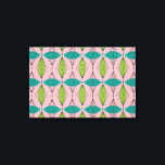 AtomRosa Ogee & Starburst Wrapped Canvas<br><div class="desc">Åh, gubben! Det är en Rosa Ogee och Starbursts Wrapped Canvas! Det är ett modernt tag på ett klassiskt mönster (ett modernt tag, för att vara exakt). Den här utformningen har en rosa bakgrund med ändtarm och grönt ovala former som täcker svart, lodrät linjer av atomdiamanter och stjärnsprängningar. Med den...</div>