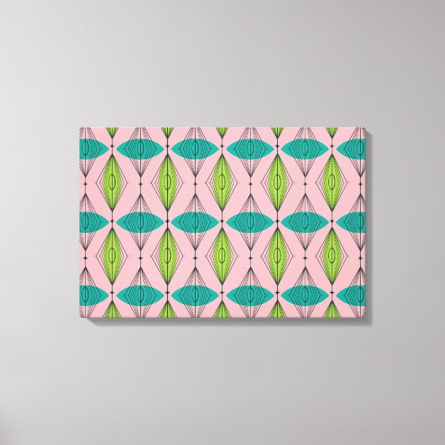 AtomRosa Ogee & Starburst Wrapped Canvas (Framsida)