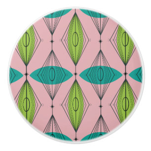 AtomRosa Ogee & Starbursts Ceramic Knob Knopp