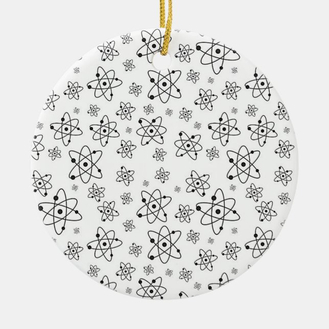 Atoms Retro Atomic Age Mönster Julgransprydnad Keramik (Framsidan)