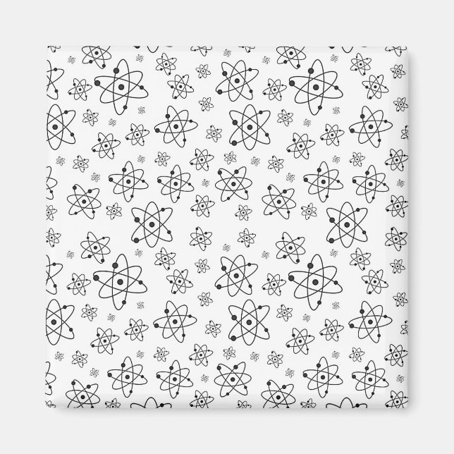 Atoms Retro Atomic Age Mönster Magnet (Framsidan)