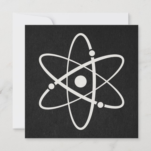 Atoms Science Atomic Orbit Icon Molecule Art Black Julkort (Framsida)