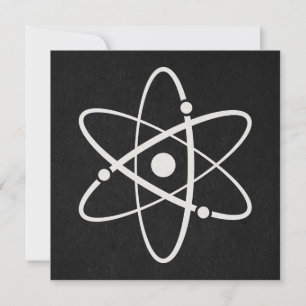Atoms Science Atomic Orbit Icon Molecule Art Black Julkort