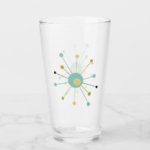 Atomstjärnburst Blue Gult Grönt Mid Century Glaskopp