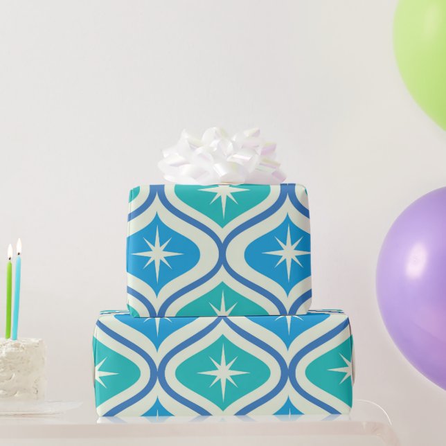 Atomstjärnor från mitten av århundradet på Blue Te Presentpapper (Festgåvor)