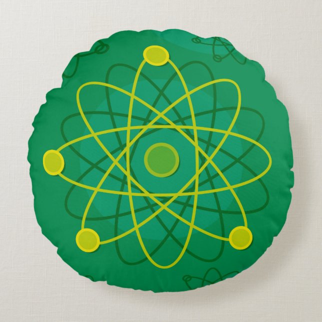 Atomstruktur Grafik Rund Kudde (Framsidan)