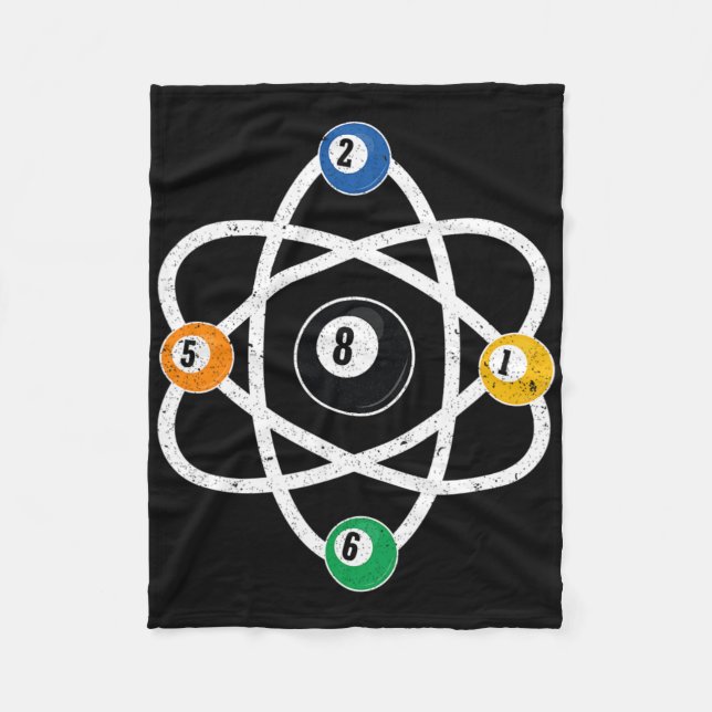 Atomstrukturannonser Manar Funny 8 Boll Bassäng Fleecefilt (Framsidan)
