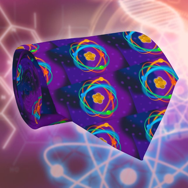 Atomstrukturfläckar Vetenskapsmönster Slips (Atomic Structure Spots Science Pattern Neck Tie)