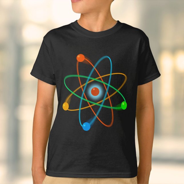 Atomstrukturvetenskap T Shirt (Colorful Atomic Structure Cool Science T-Shirt)