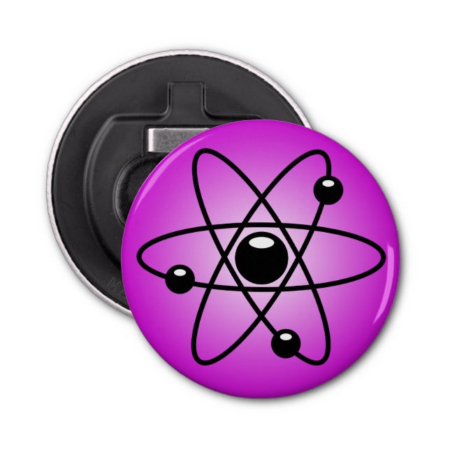 Atomsymbol på Rosa bakgrund Flasköppnare (Framsidan)