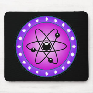 Atomsymbol på Rosa bakgrund Musmatta