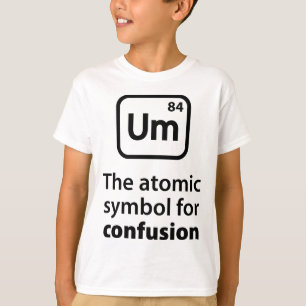 Atomsymbolen för konfusion. t-shirt