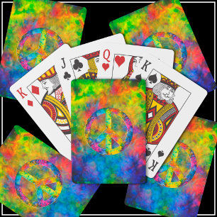 [Atomtid-dye] Psykedeliskt regnbåge Färg Casinokort