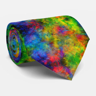 [Atomtid-dye] Psykedeliskt regnbåge Färg Slips