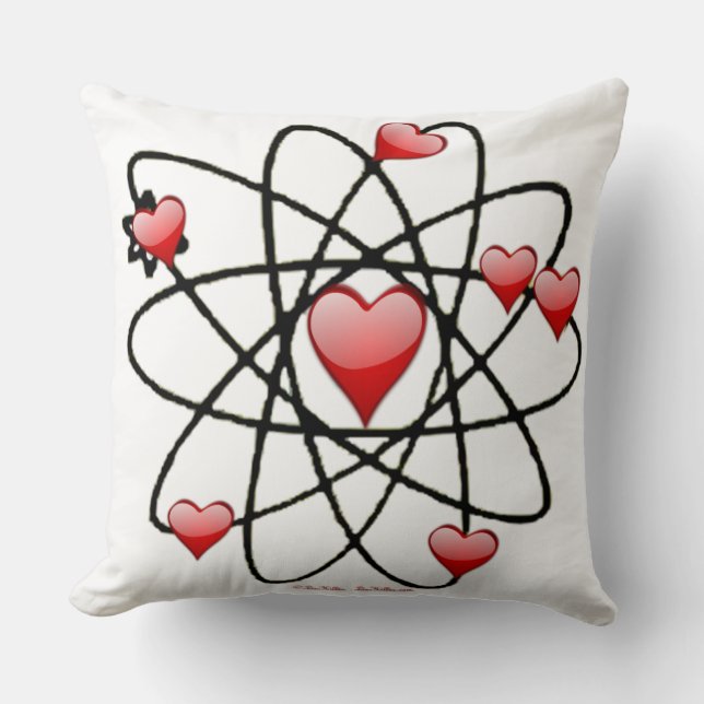 Atomvalentin Röda Hjärtan Kudde (Framsida)