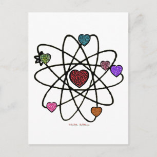 AtomValentine Leopard Print Hearts Helg Vykort