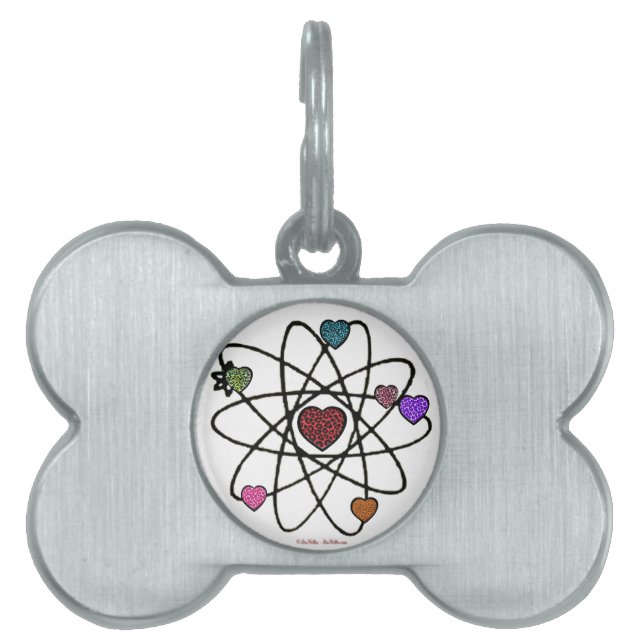 AtomValentine Leopard Print Hearts ID-bricka Husdjur (Framsidan)