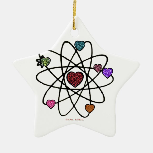 AtomValentine Leopard Print Hearts Julgransprydnad Keramik (Framsidan)